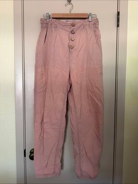 Zara Dusty Pink Paperbag Waist Trousers
